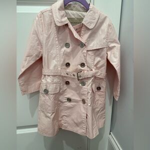 Burberry Kids Light Pink Double-Breasted Raincoat